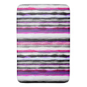 Tapis De Bain Gris, blanc et rose Abstrait (devant Vertical)