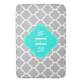 Tapis De Bain Gris Blanc Marocain #5 Brt Aqua 3 Initiale Monogra (devant Vertical)