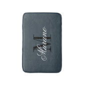 Tapis de bain gris charbon avec monogramme de nom (Devant (Vertical))