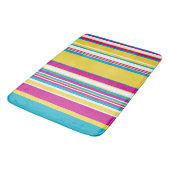 Tapis De Bain Gris complexes -Turquoise, Jaune, Rose et Blanc (Angle)