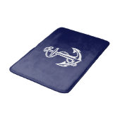 Tapis de bain gris d'Ancre nautique de bleu marine (Angle)