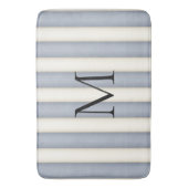 Tapis De Bain Gris d'ardoise et rayures blanches anciennes Monog (devant Vertical)