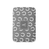 Tapis De Bain Gris de monogramme de chaussure de cheval (Devant (Vertical))