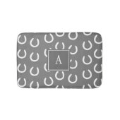 Tapis De Bain Gris de monogramme de chaussure de cheval (Devant)