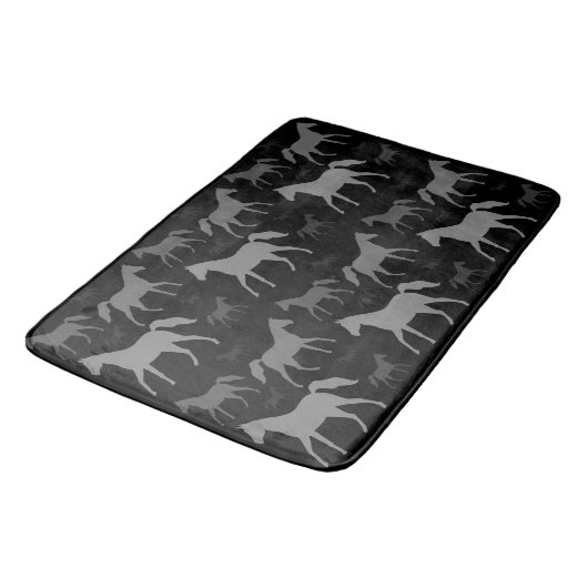Tapis de bain gris de silhouette de cheval (Angle)