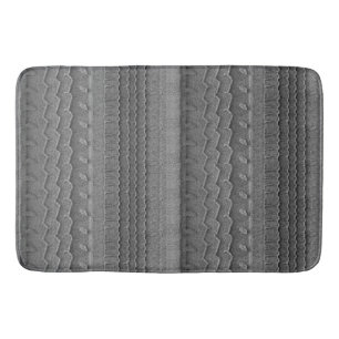 Tapis De Bain Gris de trace de pneu de voiture de plage