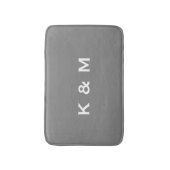 Tapis De Bain Gris décoré d'un monogramme fait sur commande ou (Devant (Vertical))