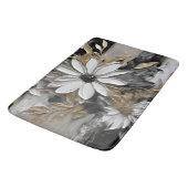 Tapis De Bain Gris d'or noir gris floral (Angle)