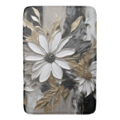 Tapis De Bain Gris d'or noir gris floral (devant Vertical)