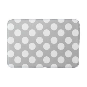 Tapis de bain gris et blanc de mousse de point de