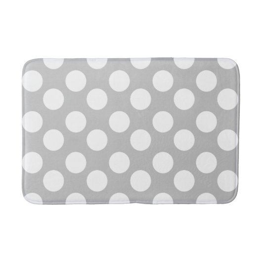 Tapis de bain gris et blanc de mousse de point de (Devant)