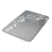 Tapis De Bain Gris et blanc en bambou d'arbuste de zen oriental (Angle)