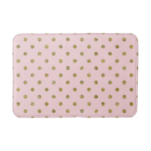 Tapis De Bain Gris et Blanc Petits Points Minimaliste Élégant Mi