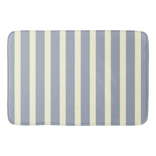 Tapis De Bain Gris et rayures crème (Devant)