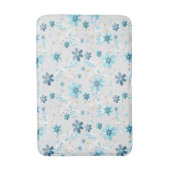 Tapis De Bain Gris floral, rétro, gris, bleu (Devant (Vertical))