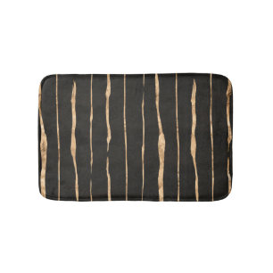 Tapis De Bain Gris foncé moderne et Rose or Motif