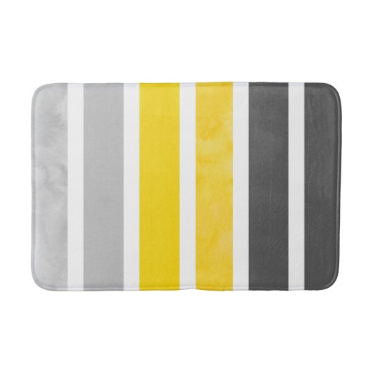 Tapis De Bain Gris Jaune Blancs (Devant)