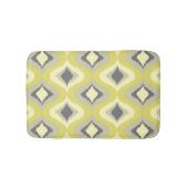 Tapis De Bain Gris Jaune vert ocre Retro Ikat gouttes Motif (Devant)