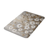 Tapis De Bain Gris Neutre Or Taupe Floral (Angle)