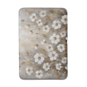 Tapis De Bain Gris Neutre Or Taupe Floral (Devant (Vertical))