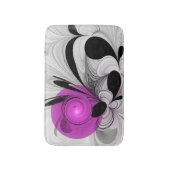 Tapis De Bain Gris Noir Abstrait Avec Art Fractal Magenta (Devant (Vertical))