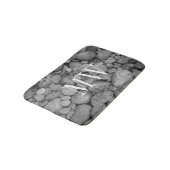 Tapis De Bain Gris pierre de galets monogramme non glissant bain (Angle)