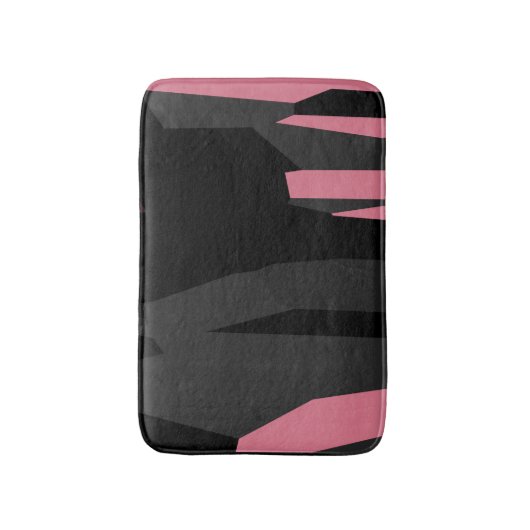 Tapis De Bain Gris rose et Abstrait noir (Devant (Vertical))