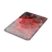 Tapis De Bain Gris rouge noir Grunge Digital Graphic Art Design (Angle)