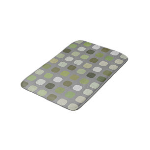 Tapis De Bain Gris Sage Olive Green Round Carrés Art