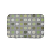 Tapis De Bain Gris Sage Olive Green Round Carrés Art (Devant)