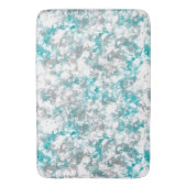 Tapis De Bain gris turquoise et blanc abstrait  (devant Vertical)