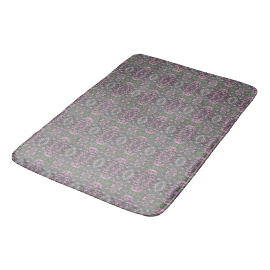 Tapis De Bain Gris vert et Rose (Angle)