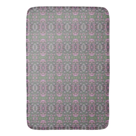 Tapis De Bain Gris vert et Rose (devant Vertical)
