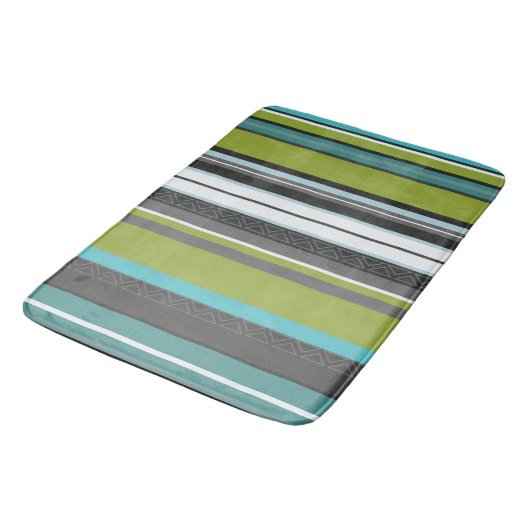Tapis De Bain Gris vert, turquoise et gris (Angle)