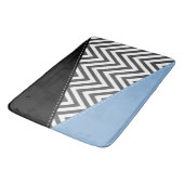 Tapis De Bain Gris Zigzag, Gris Chevron, Motif Zigzag, Bleu (Angle)