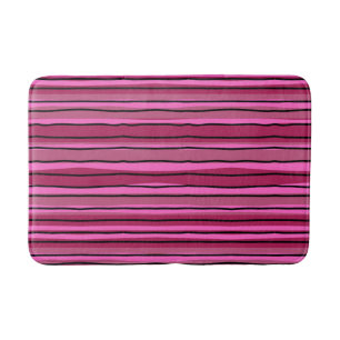 Tapis De Bain Gros Color Pop Hot Pink et Black Strips