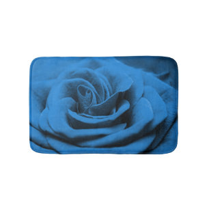 Tapis De Bain Gros plan rose bleue rouge, macro beauté.