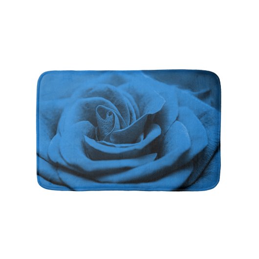 Tapis De Bain Gros plan rose bleue rouge, macro beauté. (Devant)