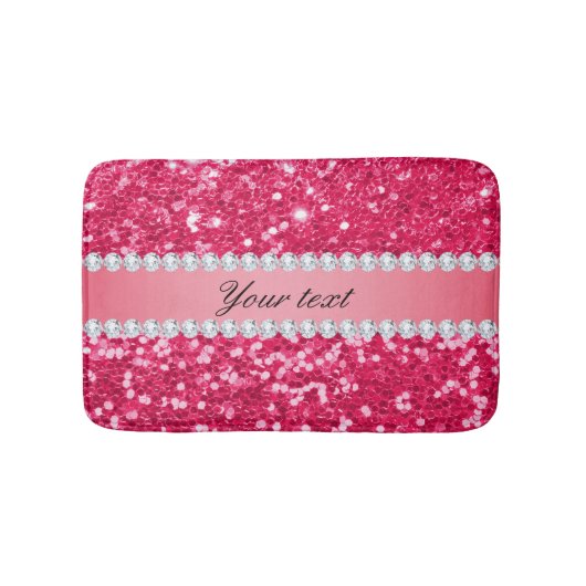 Tapis De Bain Grosse Parties scintillant aux Faux roses chaudes (Devant)