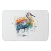 Tapis De Bain Grue gracieuse : Aquarelle, coutume (Devant)