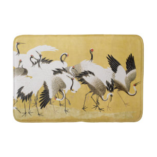 Tapis De Bain Grues Japonaises Vintage Oiseau Classique