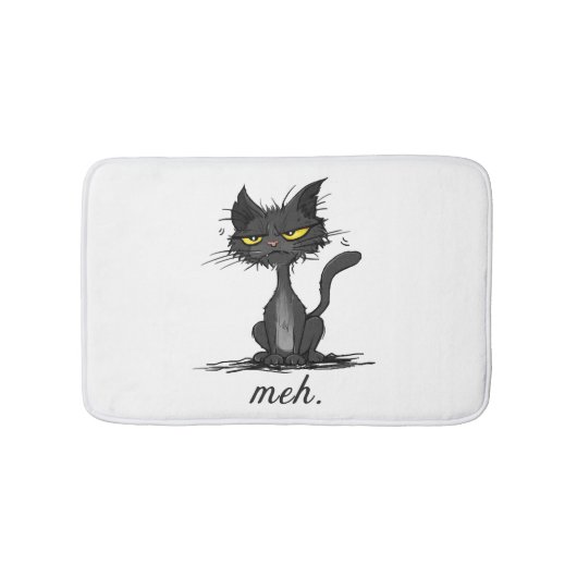 Tapis De Bain GRUMPY CAT - Drôle Meh Cat - Crazy Cat Lady Cadeau (Devant)
