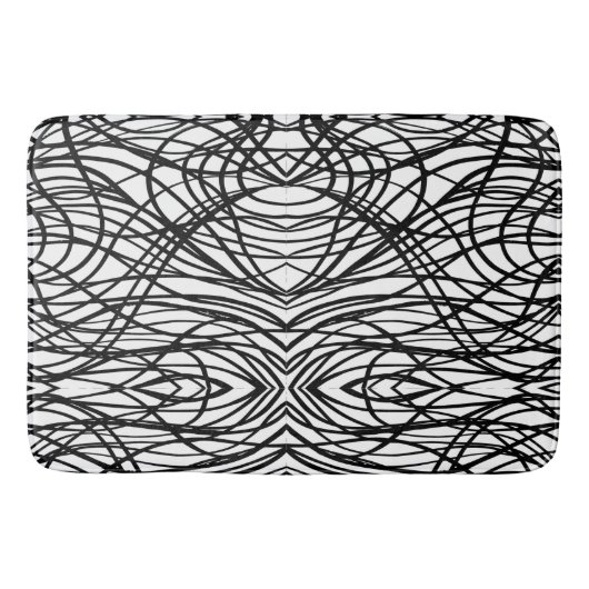 Tapis De Bain Grunge brossé noir et blanc (Devant)