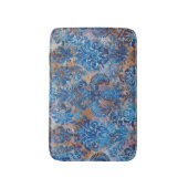 Tapis De Bain Grunge Damask Cobalt Blue Rust Orange (Devant (Vertical))