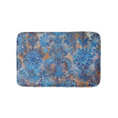Tapis De Bain Grunge Damask Cobalt Blue Rust Orange (Devant)