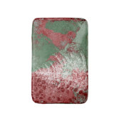Tapis De Bain Grunge de Noël | Arbre XMas vert et blanc rouge (Devant (Vertical))