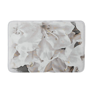 Tapis De Bain *~* Grunge Rustique Azalea Fleurs Blanc Neutre