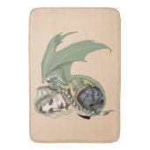 Tapis De Bain Guerrière Elfe Dragon Fantastique Magique Médiéval (devant Vertical)