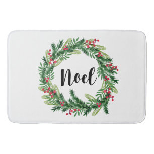 Tapis De Bain Guirlande d'aquarelle de Noël