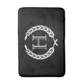 Tapis De Bain Guirlande noire et blanche de laurier (Devant (Vertical))